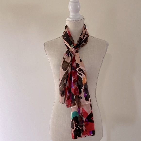 Satin stripe lightweight multi color paint 🎨 fashion scarf design silk feel - Picture 8 of 13